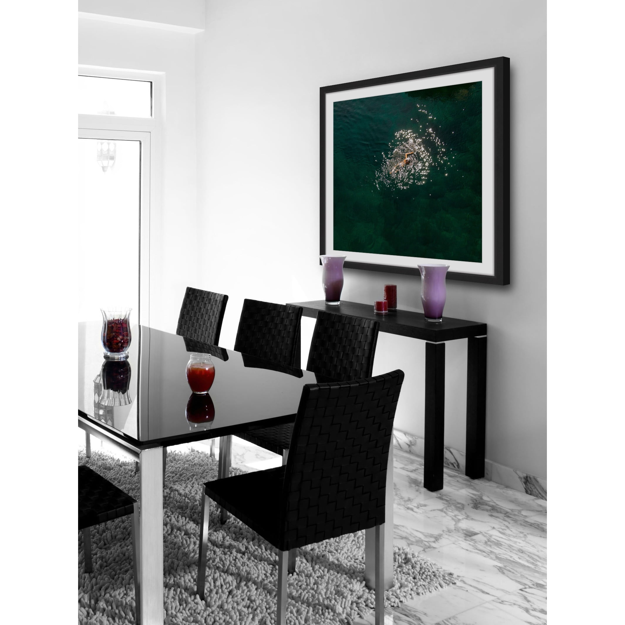 "Breaststroke" Framed Painting Art Print, 12.0" x 1.5"