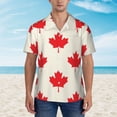 thumbnail image 2 of Xecao Happy Canada Day print Hawaiian shirt - a stylish short-sleeve button-down for men, perfect for casual beach and tropical outings., 2 of 9