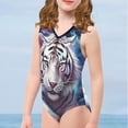 thumbnail image 4 of Maillot de Bain une Pièce pour Filles 3-14 Col en V Maillot Sans Manches, 4 of 5