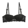thumbnail image 4 of khonts,Women's Lace Underwire Demi Bras Half Cup Sexy Elegant Bralettes Soft Comfy Breathable Bra Black 36-L, 4 of 4