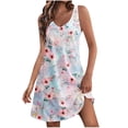 thumbnail image 2 of Robe d'Été Confortable pour Femmes avec Poche Imprimée Sans Manches Col en V, 2 of 6