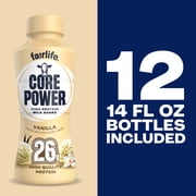 Core Power Protein Shake, Vanilla, 26g Bottle, 14oz, 12 Pack