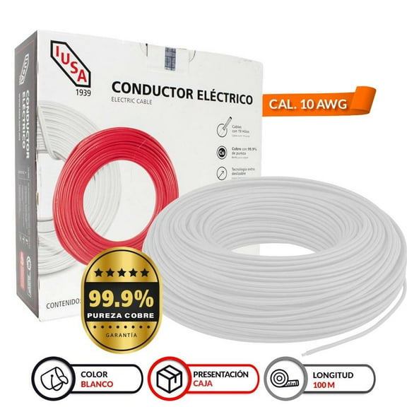 Alambre THW-LS/THHW-LSCERoHS IUSA 100 M Blanco 10 AWG
