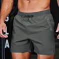 thumbnail image 2 of OSOLU Solid Color Men's Gym Shorts Linerless 5 Fashionable Classic Leisure Active Athletic Casual Bottoms, 2 of 9