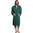 thumbnail image 1 of Men's Turkish Terry Cloth Robe, Thick Hooded Bathrobe (Green, Small), 1 of 6