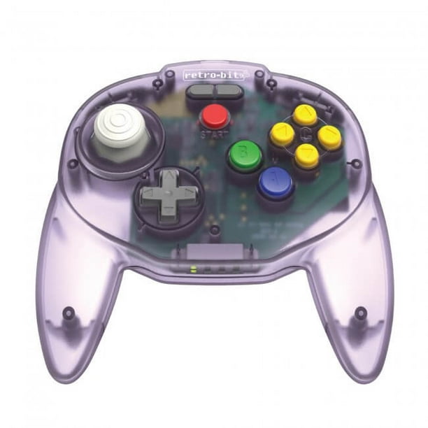 Control Retro-Bit Inalambrico Tribute64 2.4 GHz Morado para Nintendo 64 ...