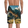 thumbnail image 5 of Salouo Cute Green Dinosaur Blue Sky Pattern Men's Sleep Pajama Shorts,Pajama Bottoms Elastic Waistband Sleep Pajama Short PJ Shorts for Men -4X-Large, 5 of 6