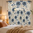 thumbnail image 5 of Navy Blue Sunflowers Swag Curtains for Living Room/Bedroom Windows, Vintage Botanical Flowers Aesthetic Kitchen Curtains and Valances Set 36 Inch Length, Light Filtering Swags Valance Curtain Panels, 5 of 8
