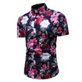 thumbnail image 3 of Palato Mens T Shirts,Men Hawaiian Short Sleeve Beach Stand-up Collar Shirt Printed Summer Casual Button Down Shirts, 3 of 8