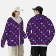 thumbnail image 6 of Kdxio Purple Mardi Gras Print Women Men Sun Protection UPF 50+ Jackets Zip Up Long Sleeve Hoodie Hiking Lightweight with Pockets, 6 of 8