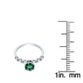 thumbnail image 2 of Sterling Silver with Green Emerald and Natural White Topaz Enagagement Ring, 2 of 2