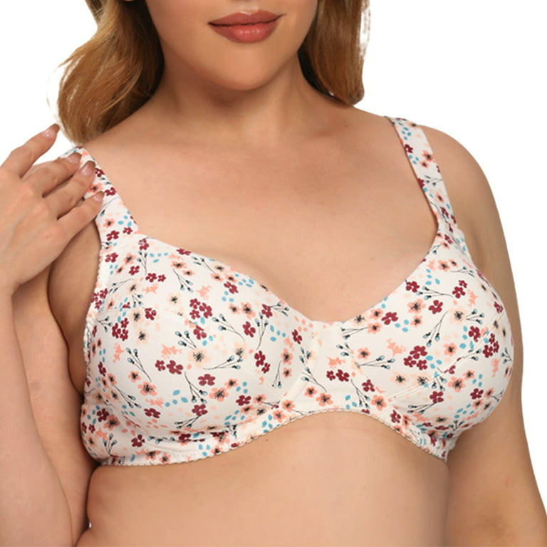 URMAGIC Floral Full Coverage Underwire Bras T-shirt Bra for Women,36-42,C-F  Cup