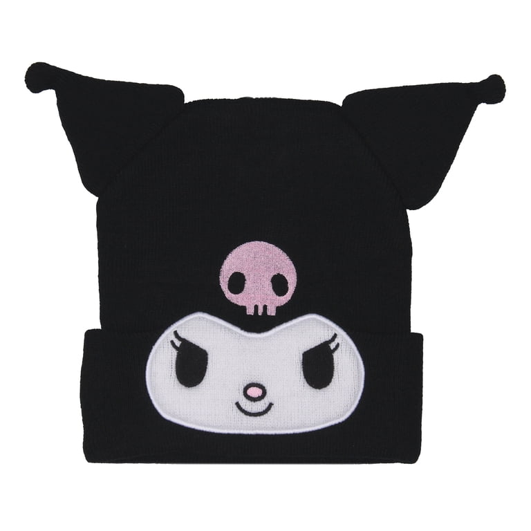 SANRIO Kuromi Winter Beanie Amazon.com: Bioworld Sanrio Hello Kitty Kuromi Beanie  main image 3