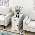 thumbnail image 2 of Costway 2 PCS Side Table Nightstand with Charging Station Storage for Living Room Bedroom, 2 of 9