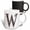 Multicolor, variant on 3drose, Pretty Image of Ruby Jeweled Monogram Letter W, 11oz Magic Transforming Mug