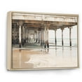 thumbnail image 2 of Designart "Minimalistic Beige Pier On The Horizon I" Coastal Pier Floater Framed Wall Art Prints, 2 of 5
