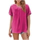 thumbnail image 1 of Tamaño Más Suelto Ajuste Camisetas para las Mujeres con Cuello en V de Manga Corta Suelta Camisa Superior, Poliéster, 1 of 5