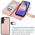 thumbnail image 3 of Galaxy A54 5G Case, A54 5G Wallet Case, Samsung Galaxy A54 5G 6.4 inchs PU Leather Case, Tekcoo Luxury Cash Credit Card Slots Folio Flip Cover [Detachable Magnetic Case] & Kickstand - Rose Gold, 3 of 6