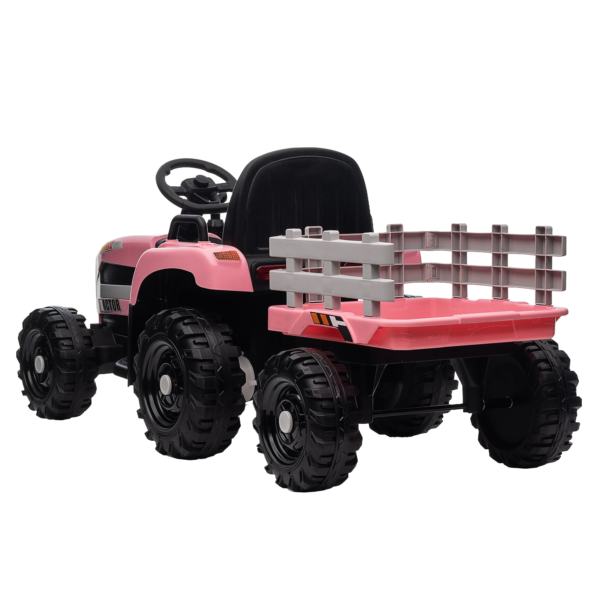 Resenkos Electric Tractor, 12V Battery Powered Electric Tractor Toy with Remote Control, 3-Gear-Shift, Red