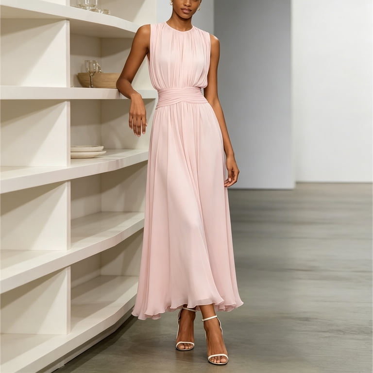 light pink pleated maxi dress Exceptional Moments Pink Pleated Maxi Dress, Pink  M