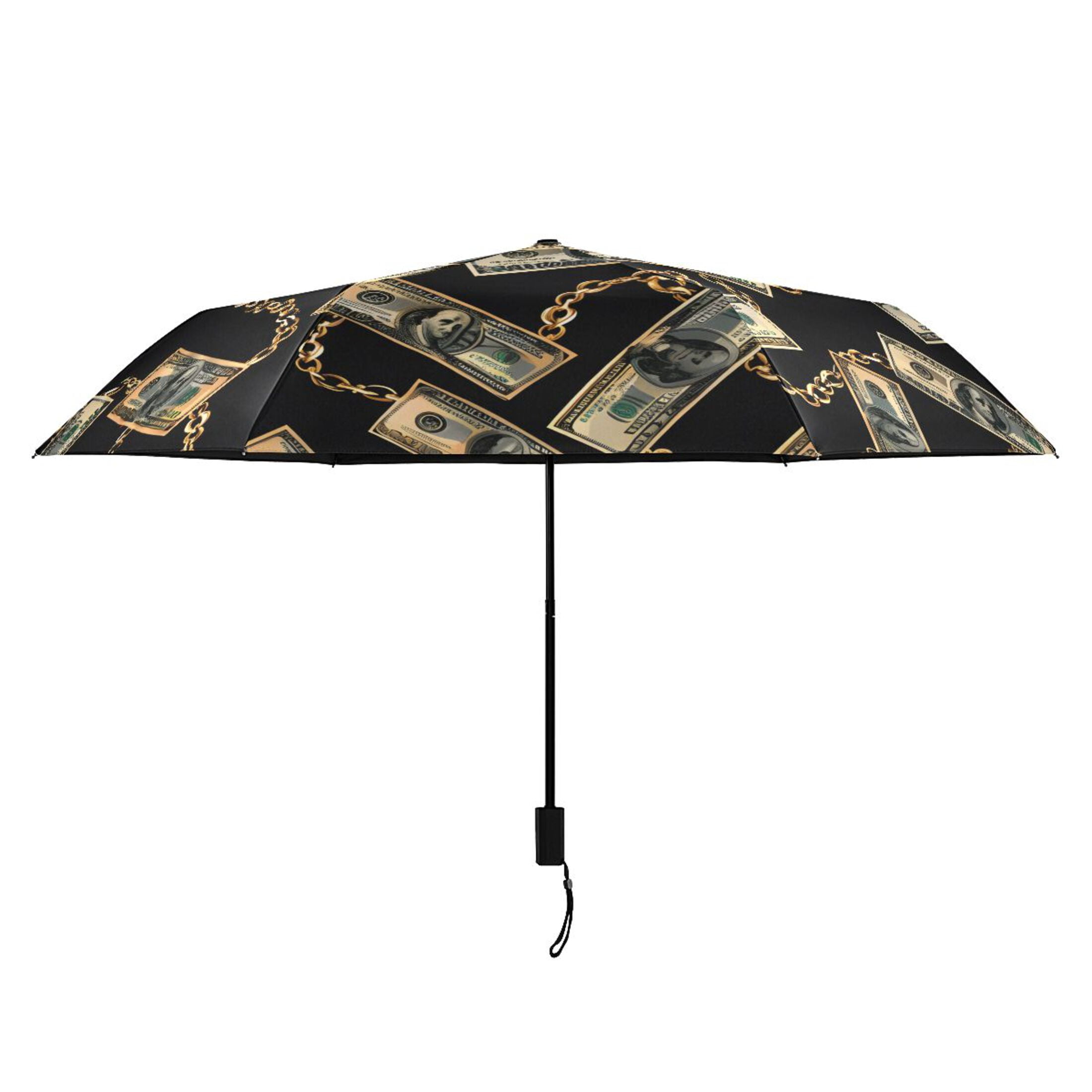 Luxury Dollar Bill Chain Compact Sun Umbrella Windproof Travel Umbrellas for Rain Strong Portable UV Protection