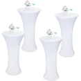 thumbnail image 1 of 4 Pcs Nappe de Cocktail Ronde Blanche 36x43 Pouces, Ajustée, Extensible, Housse de Table de Cocktail pour Banquet, Bar, Fête, Pub, Mariage, Intérieur Extérieur, 1 of 6
