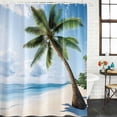 thumbnail image 2 of Beach Palm Tree Bathroom Shower Curtains with 12 Hooks Polyester Waterproof Shower Curtain for Stalls and Bathtubs Ocean Coastal Sky Nature Scenery Decorative Bathroom Privacy Curtain 72x96 Inches, 2 of 8