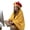 Yellow, variant on Detachable Hood Cosplay Blanket for Office Nap, 2-in-1 Foldable Pillow Wrap