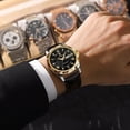 thumbnail image 5 of POEDAGAR Luxury Business Wristwatch Waterproof Luminous Date Week Quartz Clock Leather Men's Watches, 5 of 5
