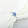 thumbnail image 2 of CAUER India 14K White Gold Plated Simulated Aqua Blue Moissanite Heart Halo Ring – D–E Color, VVS2 Clarity, Engagement & Anniversary Jewelry, 2 of 5