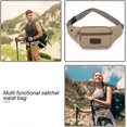 thumbnail image 3 of Canvas Bum Bag Large Capacity Waist Fanny Pack Wear Resistant and Waterproof Business Waist Bag for Walking,Khaki, 3 of 4