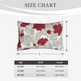 thumbnail image 6 of Naloa Leaves And Anemone Flowers In Red Grey Pillowcase, Throw Pillowcase, Wrinkle-Free, Stain-Resistant with Hidden Zipper for Bedroom Sofa - 20"x30", 6 of 9
