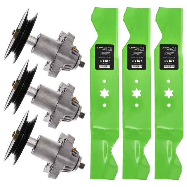 8TEN Spindle Notched High Lift Blade Blade Kit for Cub Cadet MTD RZT54 MK1002290