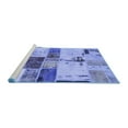 thumbnail image 2 of Ahgly Company Machine Washable Indoor Rectangle Patchwork Blue Transitional Area Rugs, 7' x 10', 2 of 4