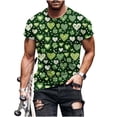 thumbnail image 2 of Blczomt Big and Tall Mens Short Sleeve Shirt Big & Tall St Patricks Day Green Tshirts Summer Irish Clover Graphic Casual Mens Tshirt, 2 of 5