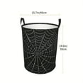 thumbnail image 5 of Black Modern Spider-web Pattern Polyester Laundry Basket with Handle, Foldable, Large Capacity Storage Basket, Suitable for Bathroom Decoration and Accessories, Storage, Room Decoration, 5 of 8