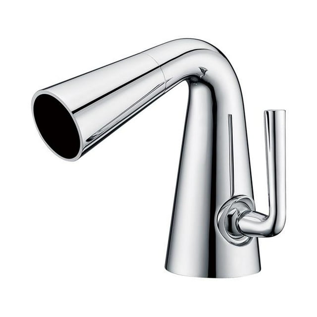 Single Hole Cone Waterfall Bathroom Faucet - Polished Chrome