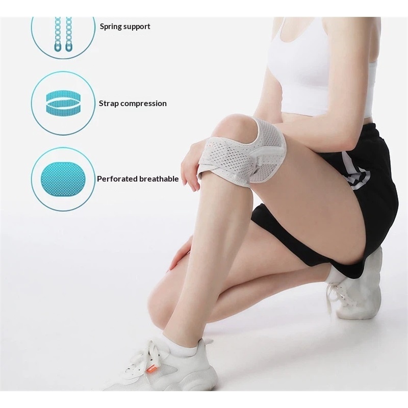 Knee Brace with Side Stabilizers Relieve Meniscus Tear Knee Pain Joint Pain Relief, Breathable Adjustable Knee Support Suitable for Men and Women with Sports Injuries （ white m）