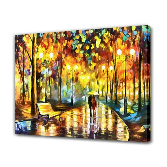 Rain's Rustle In The Park Canvas Poster Bedroom Decor Sports Landscape Office Room Decor Gift,Frame-style,20x30inch(50x75cm)