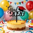 thumbnail image 6 of 1 Pcs Glitter Class of 2026 Cake Topper – Congrats Grad Cap Decoration for High School and College Graduation Party – 2026 Graduation Supplies for Cake and Dessert Table, Black-3, 6.10x3.94 Inch, 6 of 8