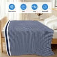thumbnail image 4 of Farmhouse Navy Blue White Striped Cooling Blanket, Lightweight Breathable Summer Throw Blanket with Double Sided Cold Effect, Modern Stripes Picnic Beach Blankets Bed Sheet for Hot Sleepers 30"x40", 4 of 8