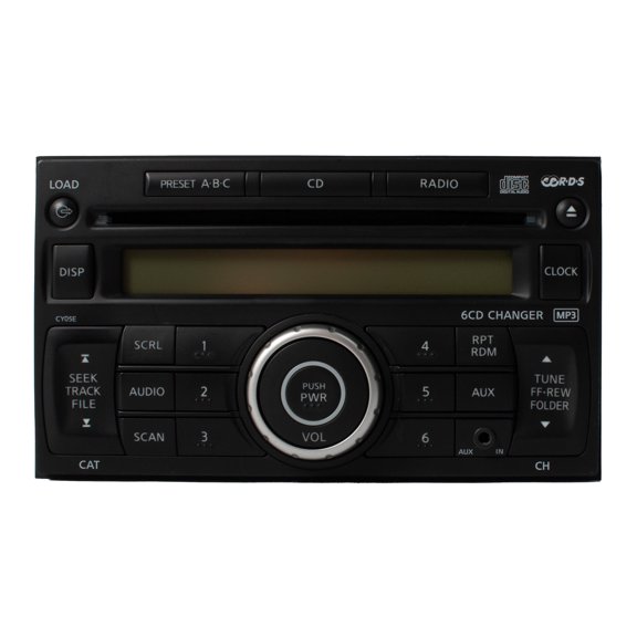 Restored 07-09 Nissan Versa Radio AM FM mp3 6 Disc CD w Aux Input 28185 EM33B Face CY05E (Refurbished)