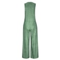 thumbnail image 5 of ClodeEU Women's V Neck Sleeveless Wide Leg Jumpsuit,Casual Loose Romper with Pockets Green,Women's Plus S, 5 of 7