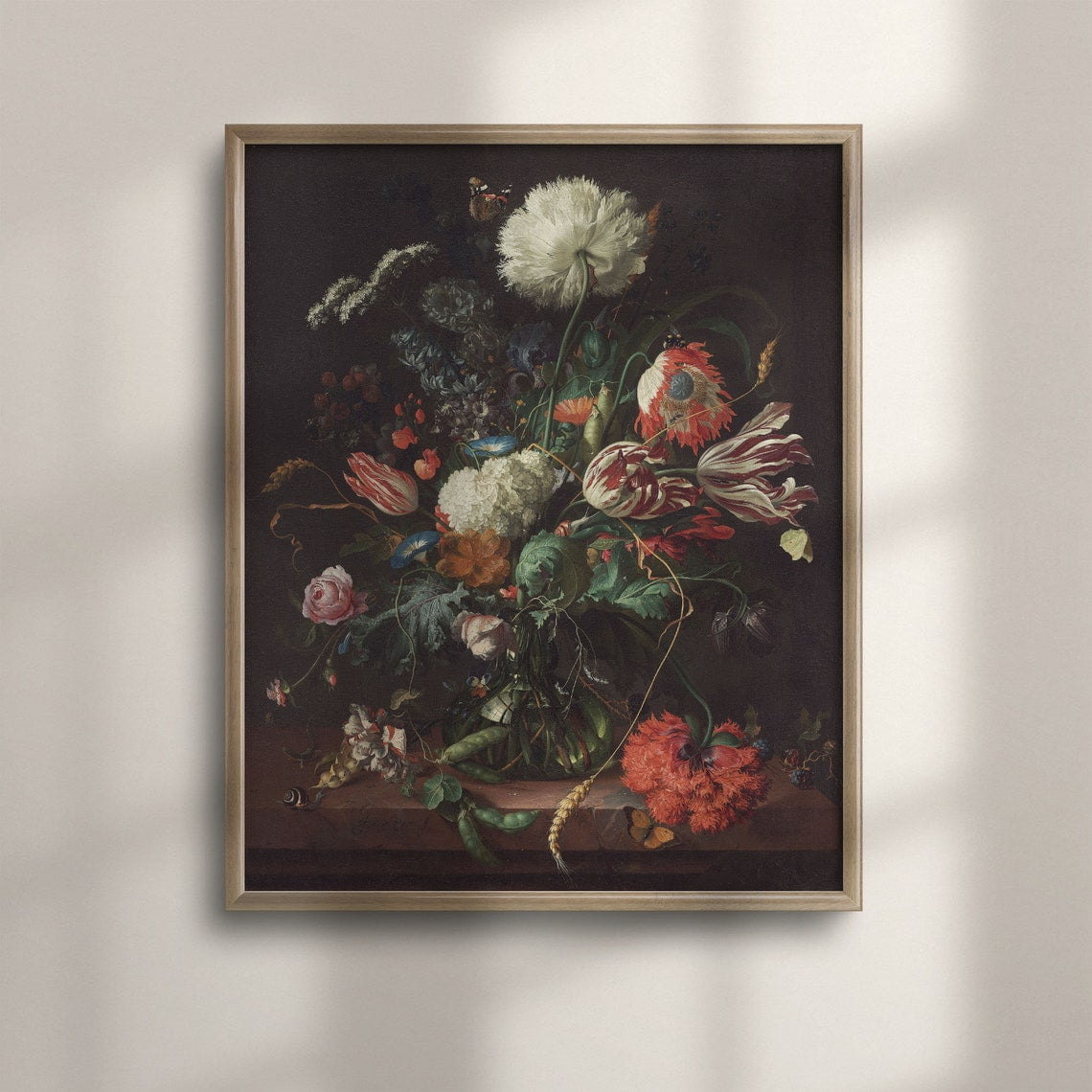 Vintage Floral Still Life Tulips And Roses Wall Art Print Botanical Bedroom And Living Room Decor