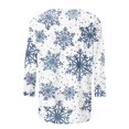 thumbnail image 4 of GA WEIHUA Clearance Deals,Christmas Shirts For Women 3/4 Sleeve Crewneck Basic Tees Cute Snowflake Graphic Blouses Tops Casual Shirts christmas shirts(Light Blue,Small), 4 of 5