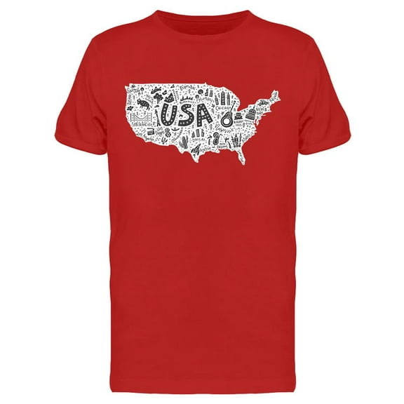 U.s. Map T-Shirt Men -Image by Shutterstock, Male x-Large