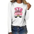 thumbnail image 2 of CKpwisy Womens Breast Cancer Awareness Shirts Long Sleeve Loose Casual Dig for A Cure Top Cute Gnome Pink Ribbon Print Blouses Fall Graphic Tees Fashion 2025, 2 of 3