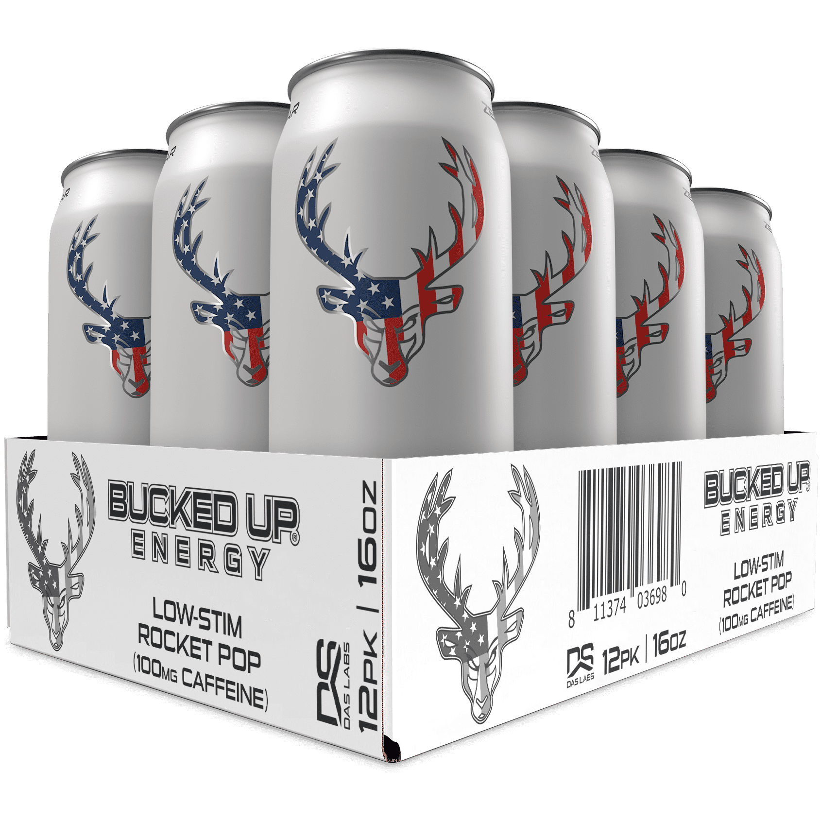 Buy Bucked Up Energy Drink Low Stim, Rocket Pop, 12 Cans, 16 fl oz, 100