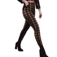 thumbnail image 3 of Leggings de mujer Pantalones de entrenamiento de cintura alta Pantalones de jogging Deportes casuales Medias activas Pantalones a cuadros, 3 of 5