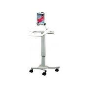 CTA Digital Height-Adjustable Rolling Security Medical Workstation Cart for 7-14 Inch Tablets QPAD-HRSW